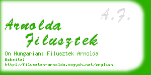 arnolda filusztek business card
